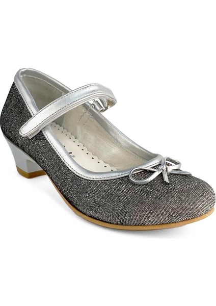 Gümüş Kumaş Kız Çocuk Topuklu Abiye Ayakkabı fiyatları