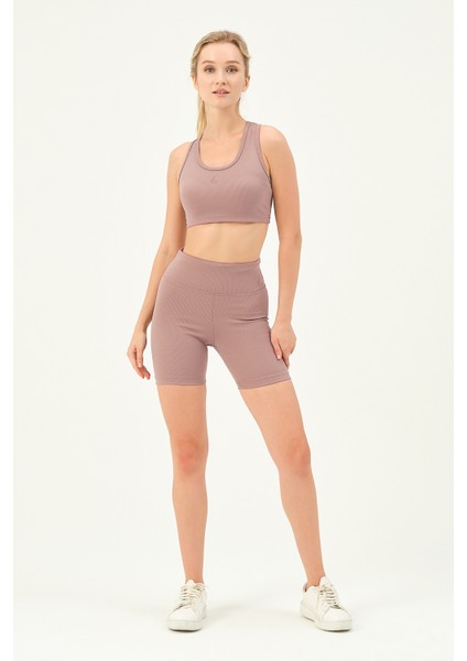 Fitilli Yüksek Bel Biker Tayt