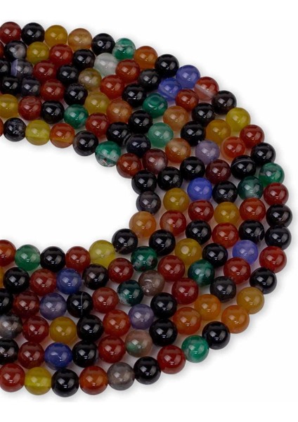 6 mm Miks Akik Taşı Dizi