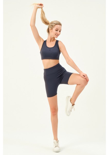 Fitilli Yüksek Bel Biker Tayt