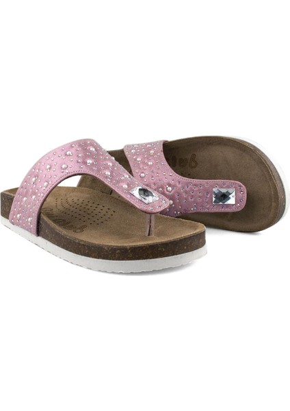 Taşlı Pembe Kız Çocuk Parmak Arası Terlik modelleri