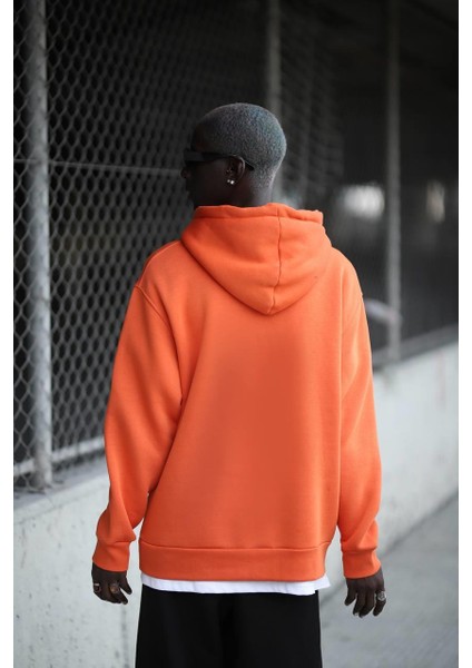 Kapşonlu 3 Iplik Kalın Içi Polarlı Oversize Kangru Cepli Erkek Sweatshirt