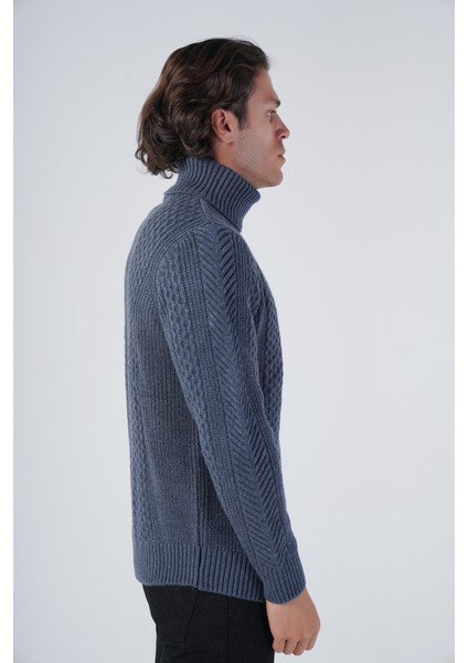 Erkek Yürütme Saç Örgülü Balıkçı Yaka Triko Yün Kazak TRIST-5313 fiyatları