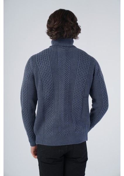 Erkek Yürütme Saç Örgülü Balıkçı Yaka Triko Yün Kazak TRIST-5313 modelleri