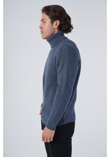 Erkek Yürütme Saç Örgülü Balıkçı Yaka Triko Yün Kazak TRIST-5313 fırsatları