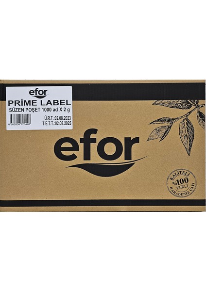 Efor Zarflı Süzen Poşet Bardak Çay 2gr x 1.000 Adet (Dökme Koli)