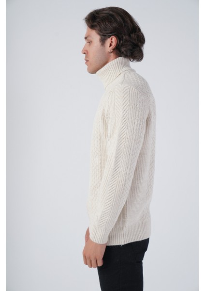 Erkek Yürütme Saç Örgülü Balıkçı Yaka Triko Yün Kazak TRIST-5313 fiyatları