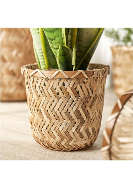 Klynnon Bambu Saksı - 12 cm Çap / 13 cm Yükseklik