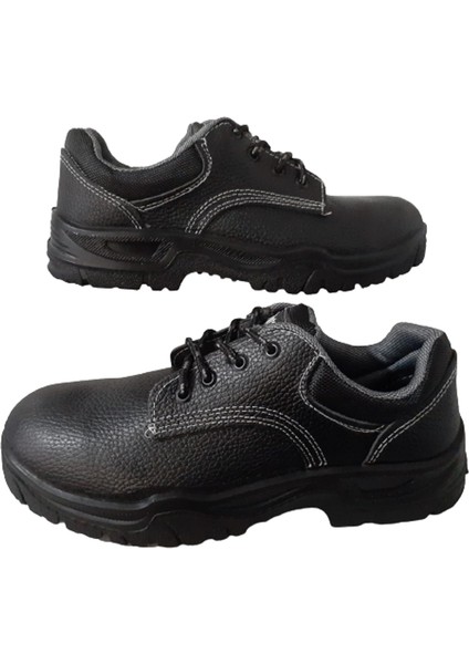 Erkek Siyah Bağcıklı Çelik Burunlu Iş Güvenlik Ayakkabısı