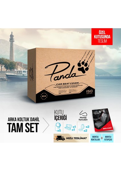 Panda Atina Serisi Jakar Kumaş Oto Koltuk Kılıfı - Tam Set fırsatları