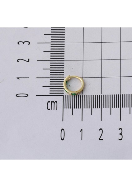 14 Ayar Yeşil Taşlı Altın Halka Çocuk Küpesi indirimleri