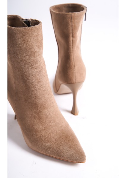 MBHRNS800-VZ Kadın Ince Topuklu Süet Vizon Kısa Sivri Burun Bot & Bootie fırsatları