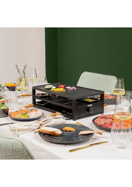 Siyah Çelik Raclette Izgara - 8 Kişilik