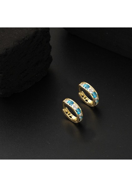 14 Ayar Altın Mavi Taşlı Kız Bebek Küpesi fırsatları