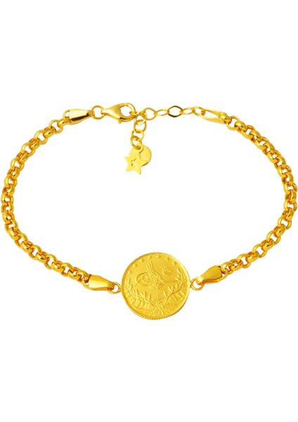 14 Ayar Doç Zincirli Reşat Yarım Altınlı Bileklik