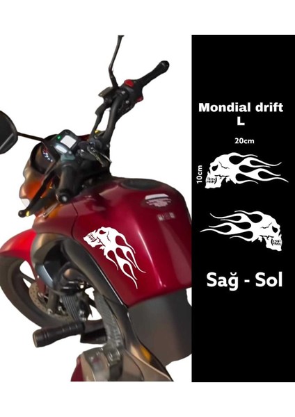 Mondial Drift L Kurukafa Benzinlik Sticker Motorsiklet Motor Venom