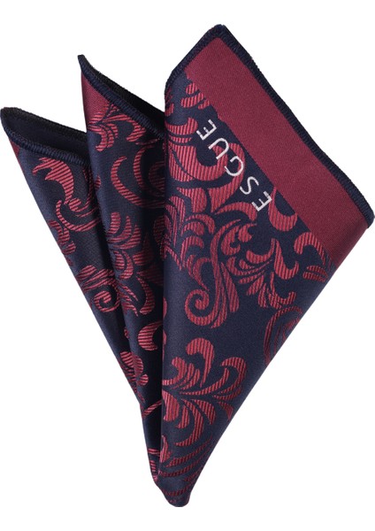 Hand Made 7.5 cm Bordo Lacivert Desenli Kravat Mendil modelleri