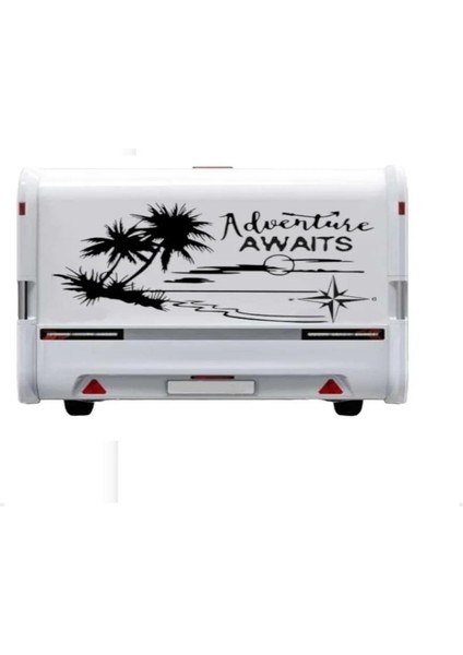 Karavan Camp, Pusula, Dağ, Doğa, Sticker Çekme Karavan, Moto Karavan