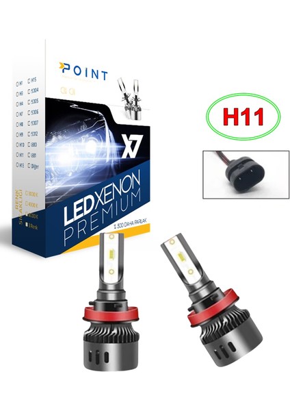 X7 Premium LED Xenon H11 Mini Slim Şimşek Etkili Garantili Beyaz