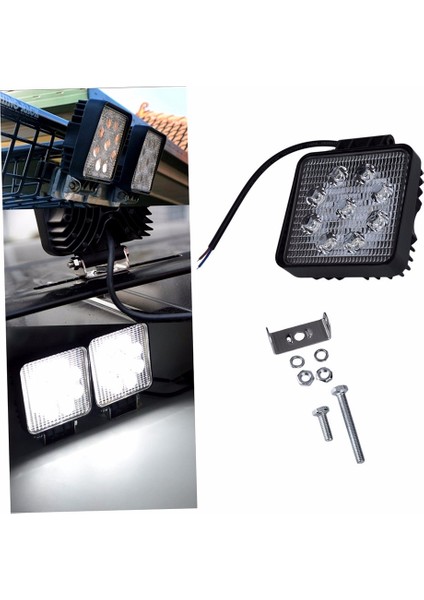 LED Projektör Çalışma Sis Lambası Kare 12V 9 Ledli