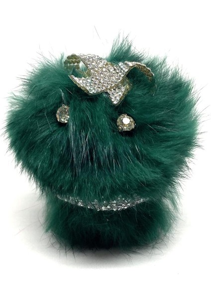 Kristal Taşlı Tüylü Sallanan Zıp Zıp Pufi Araç Içi Torpido Süsü Yeşil fırsatları