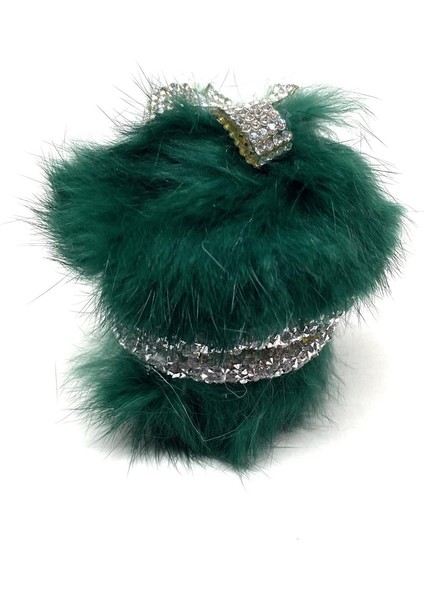 Kristal Taşlı Tüylü Sallanan Zıp Zıp Pufi Araç Içi Torpido Süsü Yeşil indirimleri