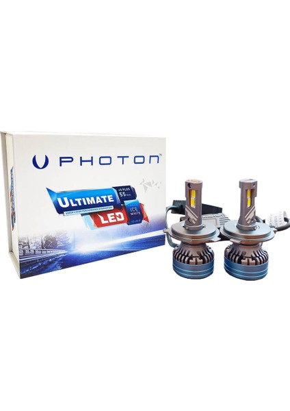 Photon Ultimate +5 Plus H4 LED Xenon Far Buz Beyaz Fanlı Canbus 55W 12-24V