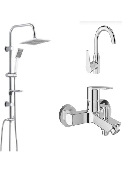 Mare Banyo+Döner Lavabo Bataryası ve Tema 53260