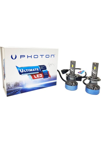 Photon Ultimate +5 Plus H7 LED Xenon Far Buz Beyaz Fanlı Canbus 55W 12-24V