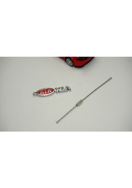 Kia Logo Krom Metal Çift Yön Halat Anahtarlık