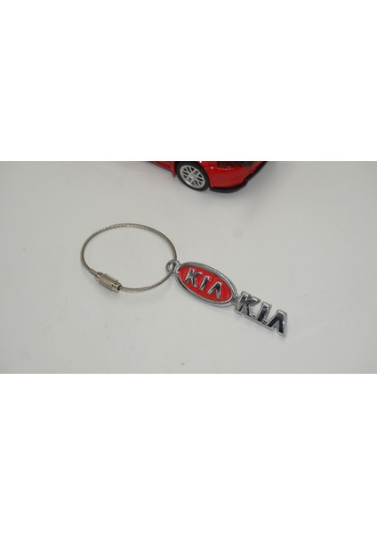 Kia Logo Krom Metal Çift Yön Halat Anahtarlık