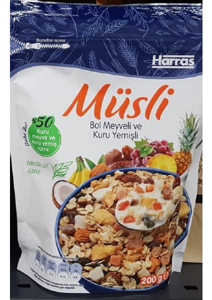 Müsli Bol Meyveli ve Kuru Yemişli 200 gr