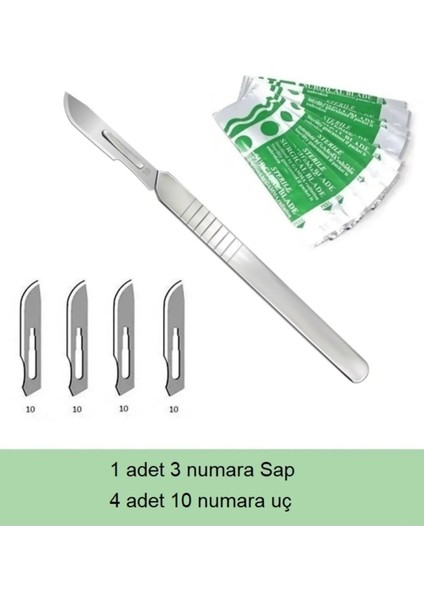 4 Bıçaklı Ahşap Oyma Onarım El Aleti Hobi Bıçağı Seti ( 4 Adet Uç + 1 Adet Sap )