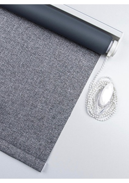 Dekoratif Keten Blackout Karartma Güneşlik Stor Perde Alüminyum Kasalı Yüksek Kaliteli - Antrasit