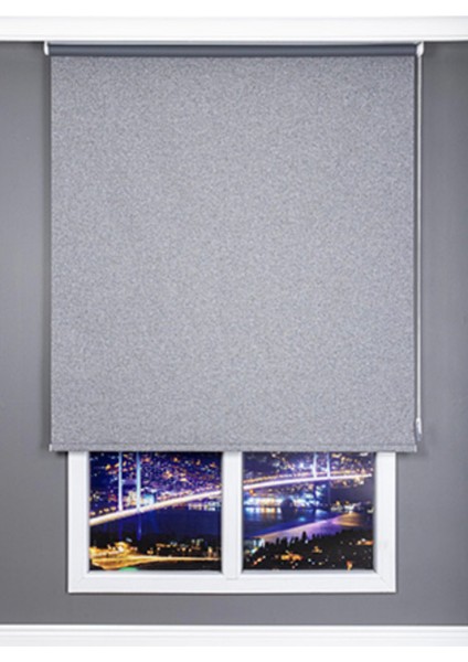 Dekoratif Keten Blackout Karartma Güneşlik Stor Perde Alüminyum Kasalı Yüksek Kaliteli - Antrasit fiyatları