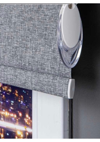 Dekoratif Keten Blackout Karartma Güneşlik Stor Perde Alüminyum Kasalı Yüksek Kaliteli - Antrasit fırsatları