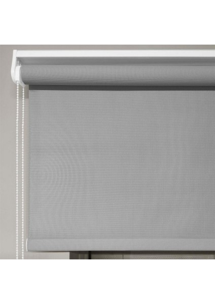 Sunscreen Hasır Dokulu Lüks Stor Perde Alüminyum Kasalı Yüksek Kaliteli - Koyu Gri