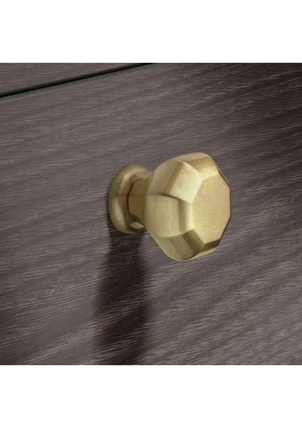 Diamond Düğme Kulp Mat Pirinç Renkli