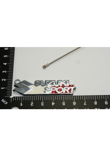 Suzuki Sport Logo Krom Metal Çift Yön Halat Anahtarlık