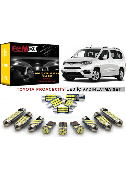 Toyota Proacecity LED Iç Aydınlatma Ampul Seti Parlak Beyaz