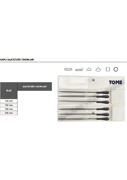 Tome Saplı Saatçi Eğe Takımı 6 Parça Set 140 mm