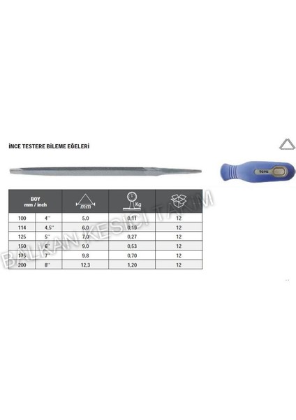 Tome İnce Testere Bileme Eğesi 125 mm