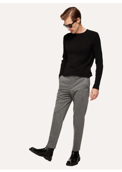 Gri Erkek Normal Slim Fit Chino Pantolon F3WM-PNT904