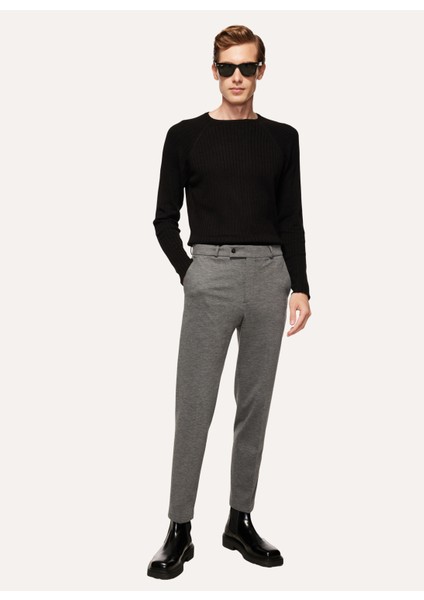 Gri Erkek Normal Slim Fit Chino Pantolon F3WM-PNT904