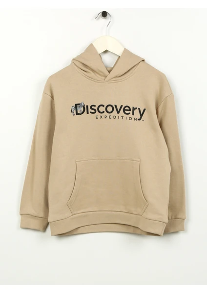 Discovery Expedition Baskılı Kadın Bej Sweatshırt D3WG-SWT24