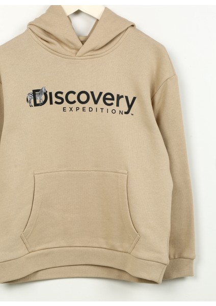 Discovery Expedition Baskılı Kadın Bej Sweatshırt D3WG-SWT24