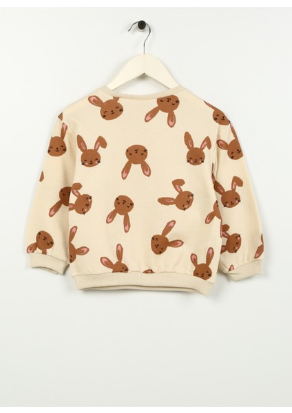 Baskılı Kadın Kahve - Bej Sweatshırt 4WMG10144AK - Toddler fiyatları