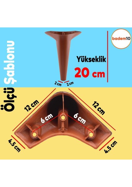 Aspen 6'lı Set Mobilya Tv Ünitesi Çekyat Koltuk Kanepe Baza Destek Ayağı Ayakları 20 Cm Kahverengi modelleri