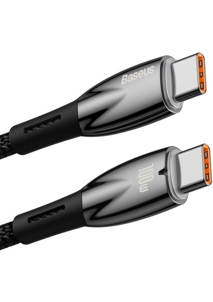 Super Şarj 1mt 100W Type-C Şarj Kablosu 480MBPS Veri Aktarım Huawei Samsung Xiaomi Şarj Kablosu