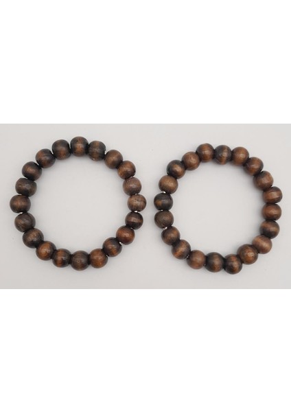 12 cm Ahşap Boncuklu Bilezik Model Koyu Ahşap Renk Çift Sap fiyatları